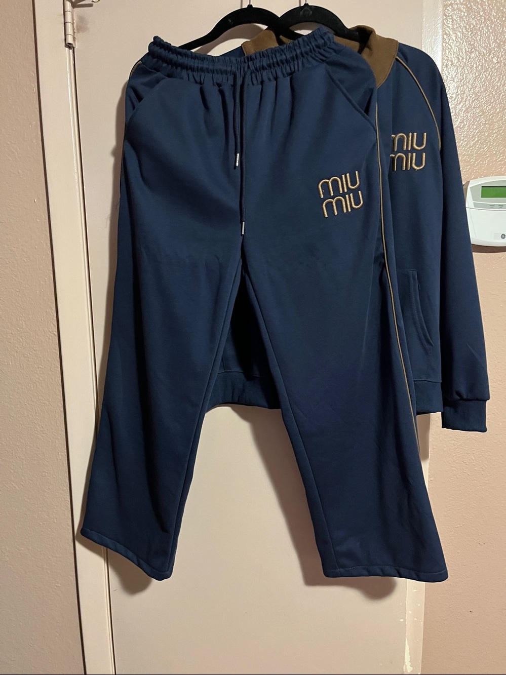 Miu Miu Navy and Brown Zip Front Track Jacket - Picture 2 of 2